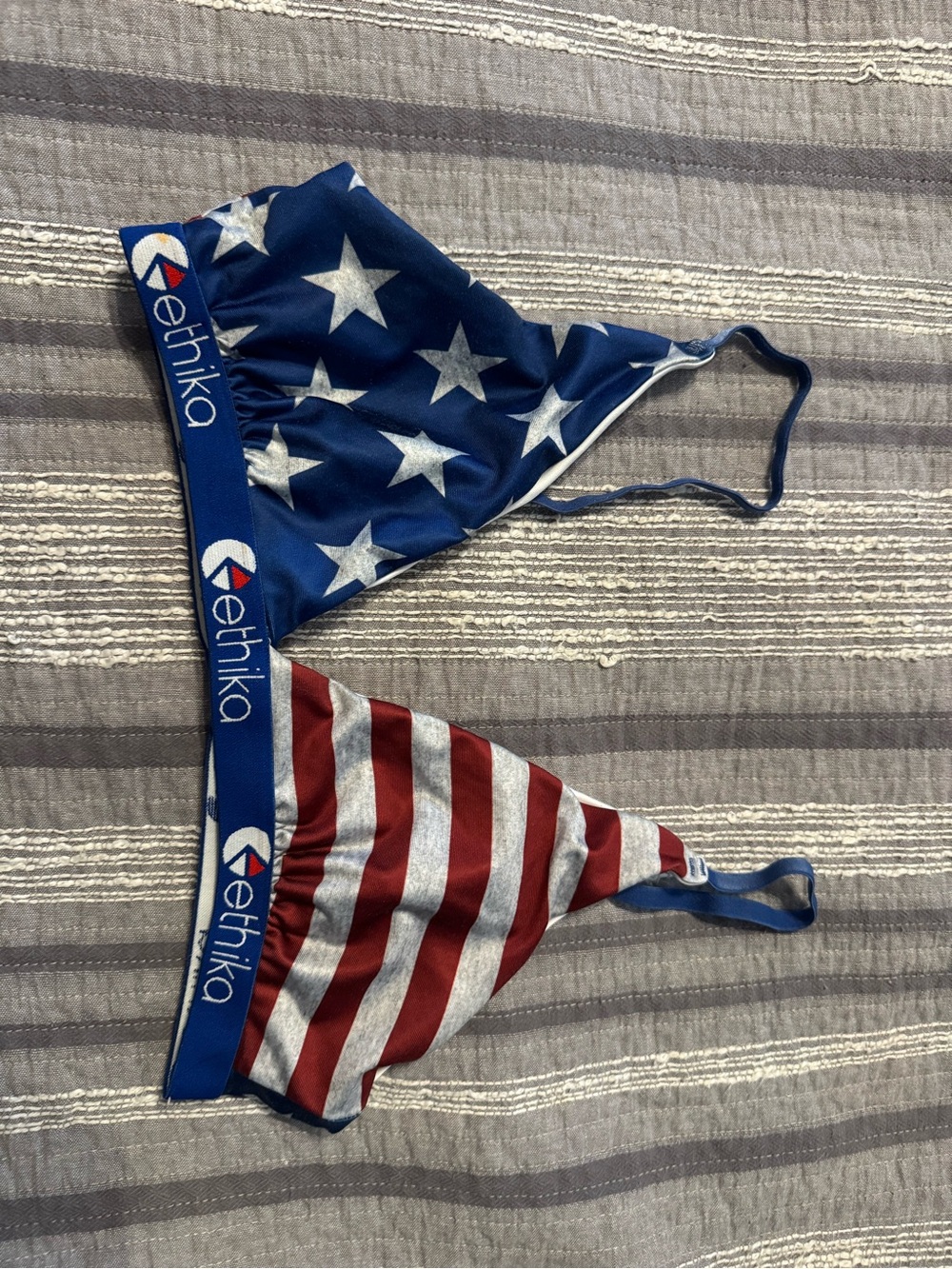 ethika Red, Blue & White Triangle Bralette